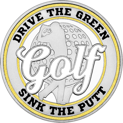 White "Golf" with Gold Outer Circular Borders